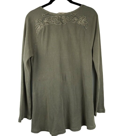 Soft Surroundings Gray Embroidered Rib Sweater Tunic Top Size S - Picture 7 of 7